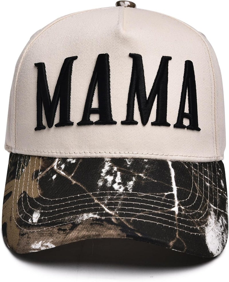 Abdkw Mommin Trucker Hat | Vintage Two-Tone Women's Baseball Cap,with Mommin Embroidery Ponytail Fit,Outdoor and Daily Use - Image 1